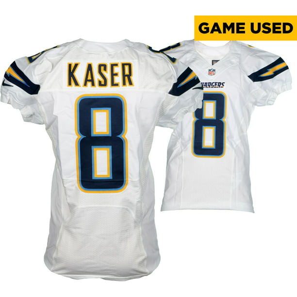 Drew Kaser San Diego Chargers Game-Used #8 White Jersey vs. Cleveland Browns on December 24, 2016 - Fanatics Authentic Certified
