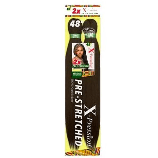 X-Pression Pre-Stretched Braiding Hair 2x 48 X-Pression Pre-Stretched Braiding Hair 2x 48