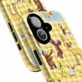 thumbnail image 2 of Curious Monkey Animal Friends Phone Case – Yellow Gingham Background with Party, Giraffe & Bunny, Cover for iPhone 11/12/13/14/15/16 Mini Pro Max Plus, 2 of 6