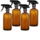 thumbnail image 2 of Amber Glass Spray Bottle Watering Can with Adjustable 500ml 4PCS Spray Head Reusable for Plant Flowers Garden Hair Salon, 2 of 4