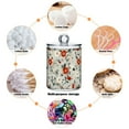 thumbnail image 6 of Yayeee 4 Pack Qtip Holder Bathroom Cotton Swab Canister with Lid Clear Dispenser Set, Red and White Floral Pattern, 6 of 6
