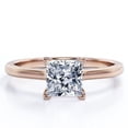 thumbnail image 1 of JeenMata Solitario Brillante Anillo de Compromiso con Punta de Corte Princesa de 1,25 Quilates, Baño de Oro Rosa de 18 K sobre Plata, 1 of 6