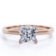 thumbnail image 1 of JeenMata Solitario Brillante Anillo de Compromiso con Punta de Corte Princesa de 1,25 Quilates, Baño de Oro Rosa de 18 K sobre Plata, 1 of 6