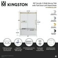 thumbnail image 5 of Kingston Brass KVTAM6032L22B1 60-Inch Acrylic Rectangular 3-Wall Anti-Skid Alcove Tub Combo with Tub Door (Left Hand Drain) in White/Polished Chrome, 5 of 9
