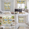 thumbnail image 6 of Lemon Kitchen Curtains Sets for Windows 24 Inch Length, Watercolor Blue Yellow Branch Summer Spring Rod Pocket Window Treatments Tier Curtains and Valances Set for Bedroom/Bathroom, 6 of 8