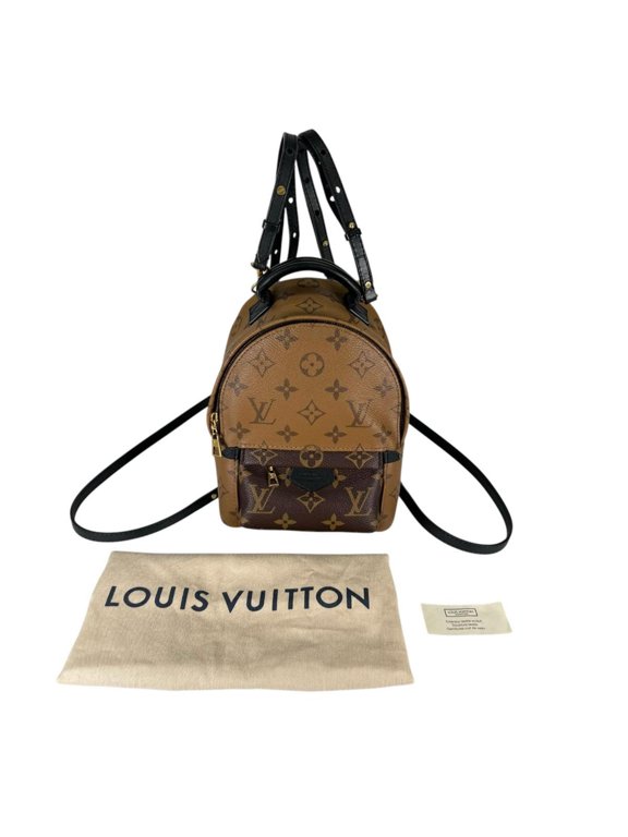 Pre-Owned Louis Vuitton MINI Monogram Reverse Palm Springs Leather Backpack (M44872, Brown)
