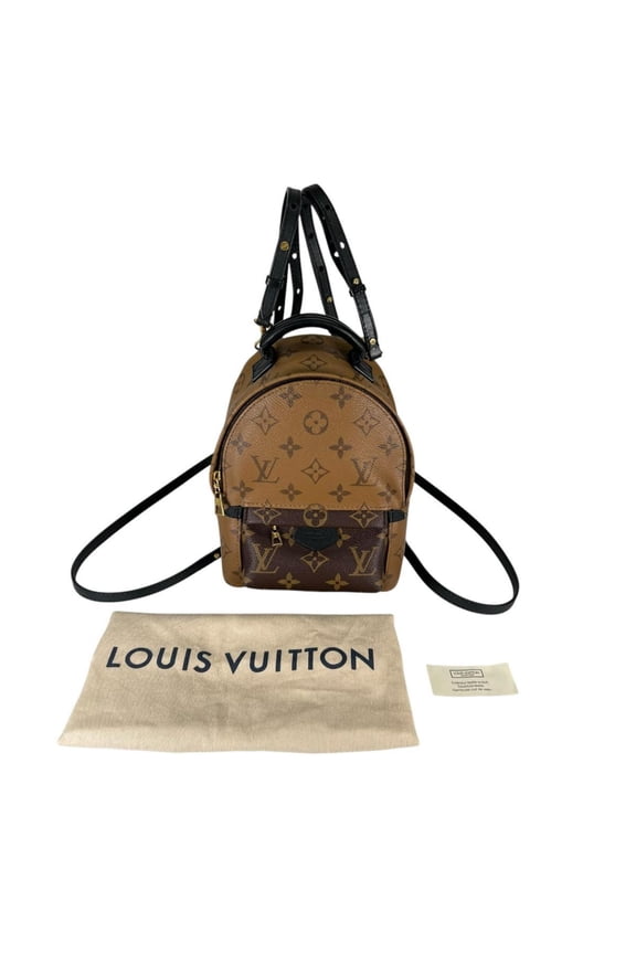 Pre-Owned Louis Vuitton MINI Monogram Reverse Palm Springs Leather Backpack (M44872, Brown)