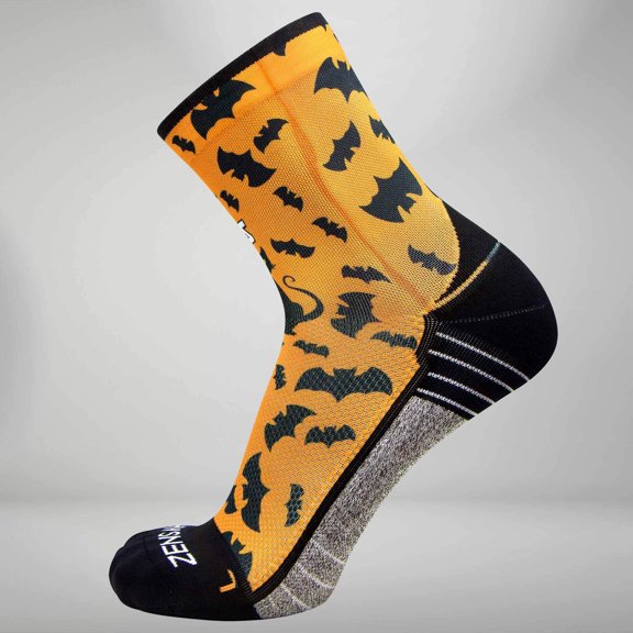 Zensah Halloween Socks (Mini Crew) M / Cats-Bats