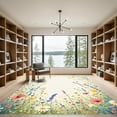 thumbnail image 2 of ODIKA 8'x10' Machine Washable Non-Slip Area Rug, Watercolor White High Traffic Rug with Pad, White, 1052115, 2 of 8