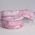 thumbnail image 2 of The Ribbon People Pink Plaid Taffeta with Floral Print Wired Edge Craft Ribbon 1.5" x 22 Yards, 2 of 2