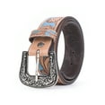 thumbnail image 2 of Resistance Western Leather Belt with Floral Engraved Buckle – Hand-Embossed Full-Grain Cowgirl Belt for Women’s Casual Wear, Plus Sizes Available, 2 of 7