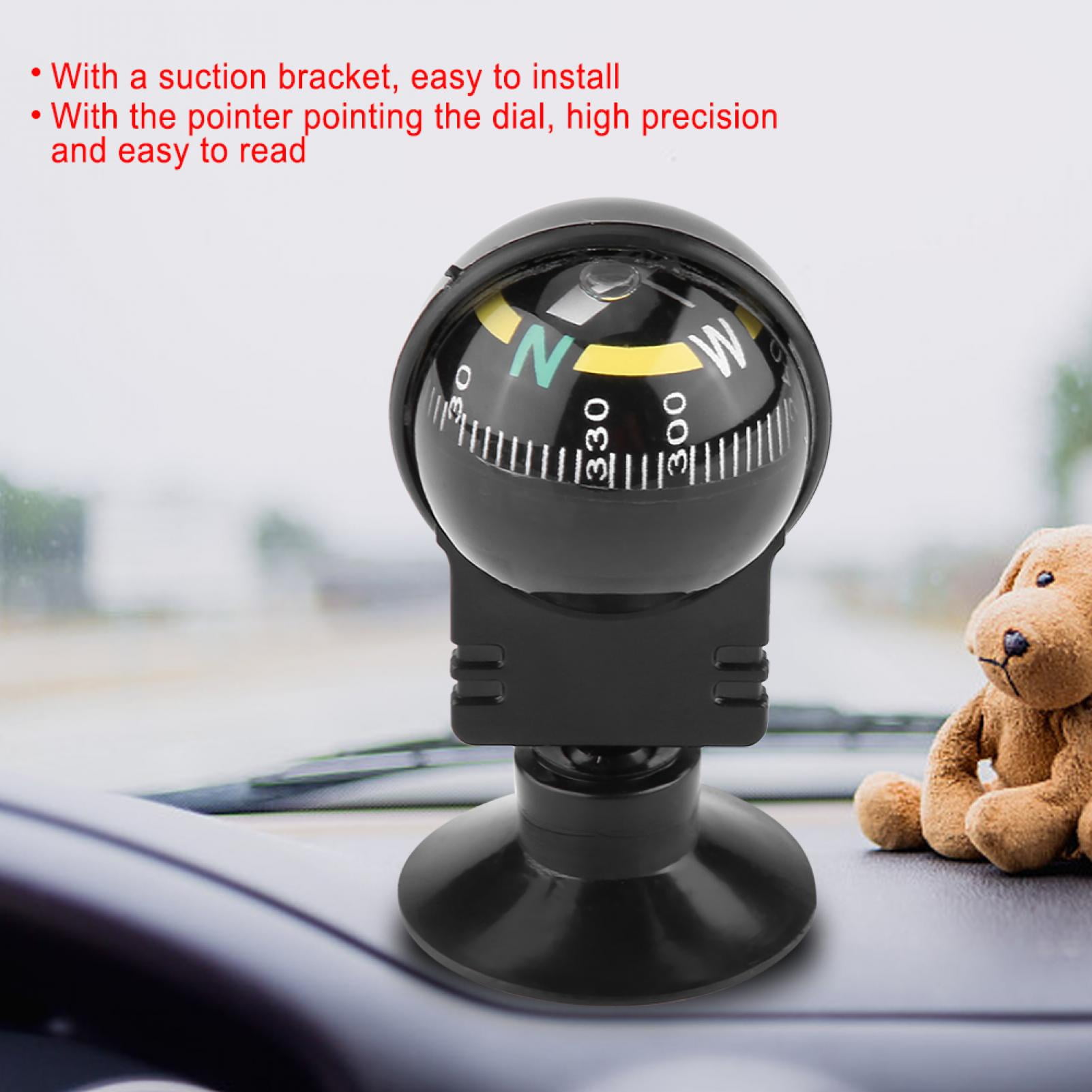 Spptty Dash Mount Compass, Selfadhesive Compass Ball,Adjustable Dash