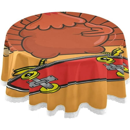 

Hidove Thanksgiving Turkey Round Tablecloth 60 Inch Waterproof Stain and Wrinkle Resistant Washable Decorative Table Covers for Kitchen Dining Tabletop Party Outdoor Picnic