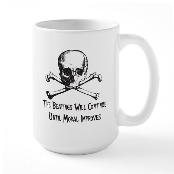 CafePress - The Beatings Will Continue Large Mug - 15 oz Ceramic Large White Novelty Mug