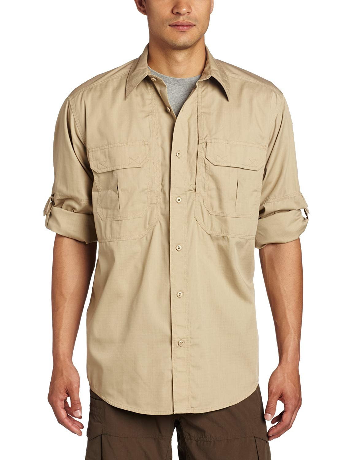 brown tactical shirt