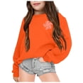 thumbnail image 1 of AJIWYH Sweat à Capuche Fille Mode Décontractée Imprimé Manches Longues Essentiel Orange, 7-8 Ans, 1 of 4