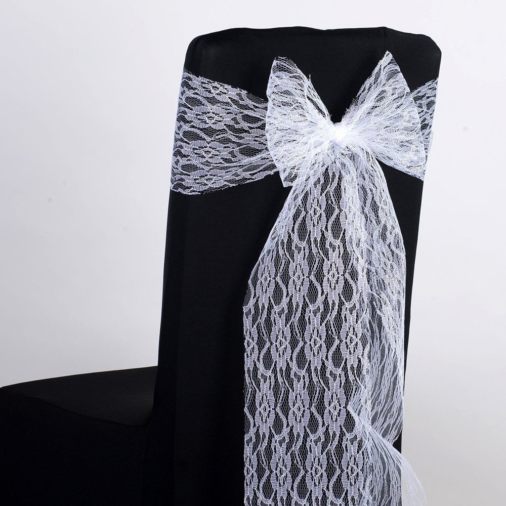 white lace chair sashes