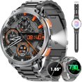 thumbnail image 1 of wonima44 Military Smart Watch for Men 1.85" HD Touch Screen 730mAh Battery Smart Watches with LED Flashlight for Android iOS （Bluetooth Call Answer/Dial Calls） Fitness Tracker with Heart Rate Blood, 1 of 1