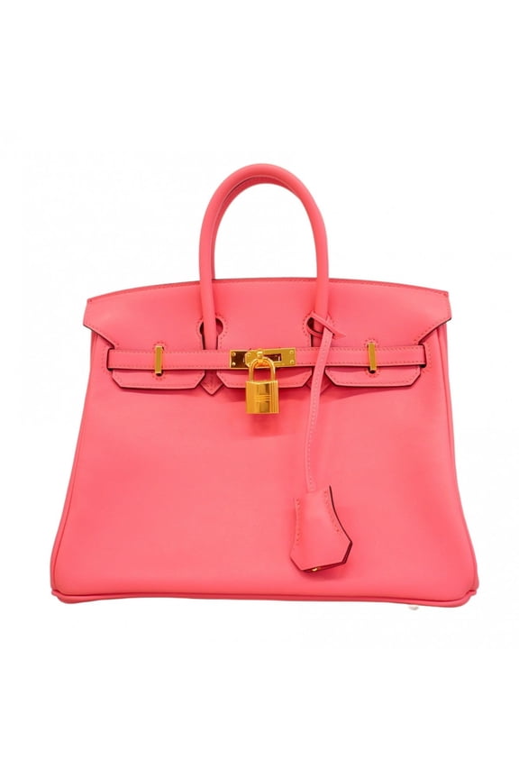 Pre-Owned Hermes Herms Birkin 25 Swift Rose Azalee Handbag, Women's, A Stamp (Good)