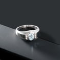 thumbnail image 3 of Gem Stone King Men's 925 Sterling Silver Sky Blue Aquamarine and White Created Sapphire Ring (1.16 Cttw, Gemstone Birthstone, Available in Size 7, 8, 9, 10, 11, 12, 13), 3 of 6