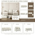 thumbnail image 4 of MODERNLUXE 94" Oversized Modular Sectional Sofa,U-Shape Sofa Couch with 2 Pillows,2 Ottomans,Chenille Fabric and Deep Seat,5 Seat Modular Sofa Couch for Living Room Apartment Office,Beige, 4 of 7