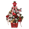 thumbnail image 2 of Mini decoración navideña para árbol de Navidad con luces, árbol de Navidad de escritorio de 35cm, conjunto rojo dorado, 2 of 3