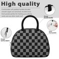 thumbnail image 4 of Gray and Black Checkered Pattern Insulated Lunch Bag,Leakproof Large Capacity Lunch Box for Work,Picnic or Travel,11.4 X 6.7 X 8.3 Inches, 4 of 6