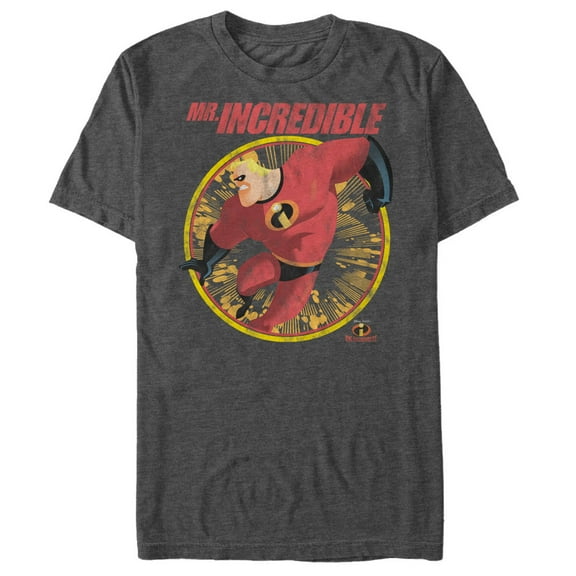 Men's The Incredibles Bob Parr Mr. Incredible Graphic Tee Charcoal Heather Large