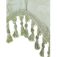 thumbnail image 4 of Gorgeous Home Linen Wave Sage Green 1Pc Elegant Faux Silk Rod Pocket Swag Waterfall Ascot Dressing Window Valance with Tassels, 55" X 18", 4 of 5