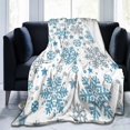 thumbnail image 2 of Winter Snowflakes Throw Blanket Cozy Soft Christmas Xmas Blanket for Couch Sofa Chair Bed Fuzzy Thermal Fleece Travel Blankets 50 X 40 in Home Holiday Decoratives, 2 of 6