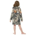 thumbnail image 7 of FORMRS Niños Bathrobe Unisex Hooded Robe Soft Plush Pajamas Sleepwear, Size 7-9T, Watercolor Space, 7 of 7
