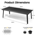 thumbnail image 3 of Crestlive Products 94" Outdoor Aluminum Patio Dining Table for 6-8 People with Umbrella Hole, Weather Resistant Outdoor Dining Table for Backyard, Patio, Garden, Black, 3 of 7