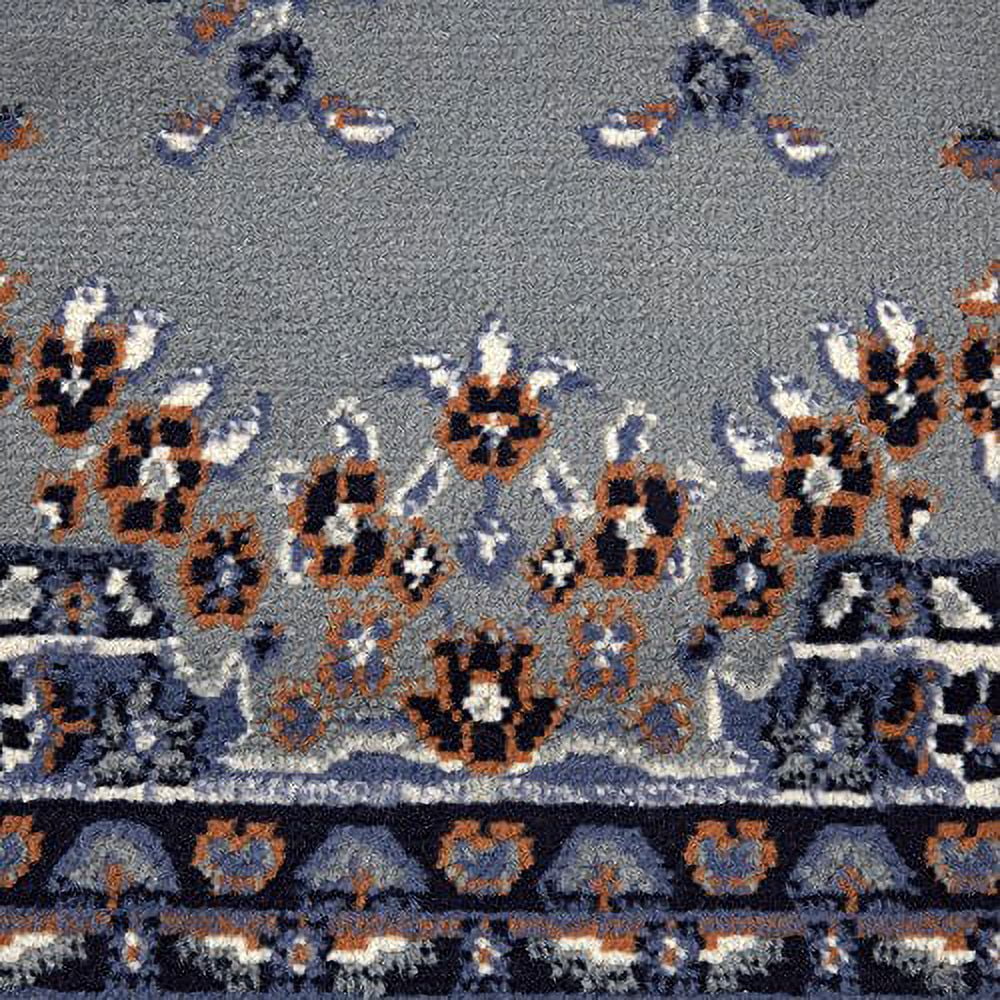 Home Dynamix Premium Sakarya Traditional Medallion Runner Area Rug, Grey/Blue, 1'9"x7'2"