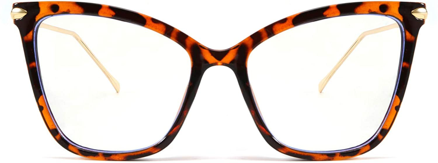 FEISEDY Oversized Cat Eye Glasses Frame with Clear Lenses Eyewear