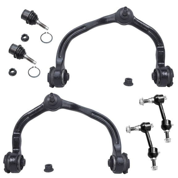 Detroit Axle - 6pc Front End Suspension Kit for 2003-2004 Ford Expedition Lincoln Navigator 2 Upper Control Arms w/ Ball Joints 2 Lower Ball Joints 2 Sway Bar Links Replacement