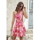 thumbnail image 5 of PRETTYGARDEN Vestido Mini Floral Rosa con Lazo y Un Hombro Talla S, 5 of 8