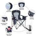 thumbnail image 3 of Alpha Joy Oversized Camping Chair Portable Padded Quad Chair Heavy Duty Lawn Chair Steel Frame Arm Chair with Cooler 450LBS Weight Capacity Suitable for Outdoor Camping, Blue, 3 of 10
