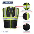 thumbnail image 4 of JORESTECH ANSI/ISEA 107-2020 Type R Class 2 Two-Tone High Visibility Safety Vest with Zipper and Pockets, 4 of 9