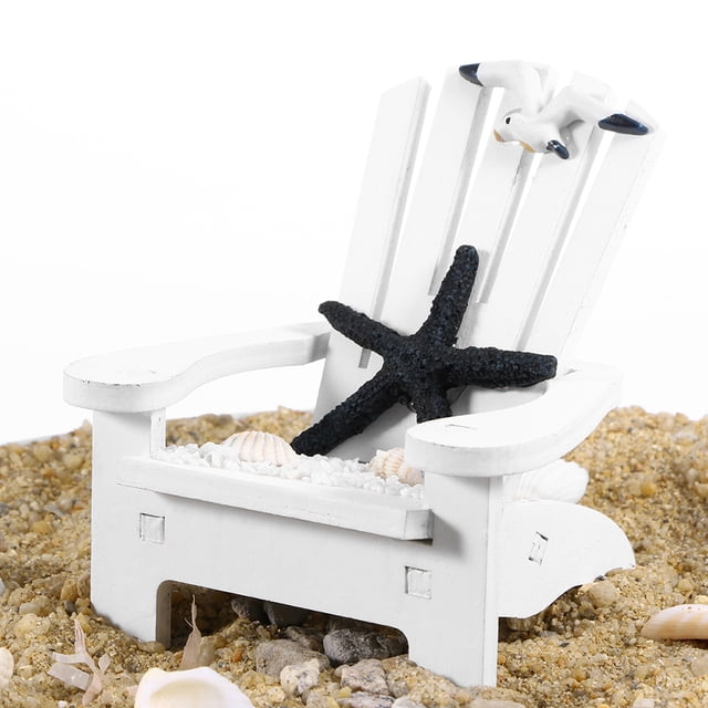Minkissy 4Pcs Mini Chair Mediterranean Style Decorative Desktop Adornment Pine Synthetic Material 9.5x9.5x3.3In