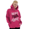thumbnail image 3 of No One Fights Alone Breast Cancer Hoodie Sweatshirt Women Brisco Brands L, 3 of 6