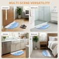 thumbnail image 5 of Half Circular Door Mat 24"x36", Light Blue Christmas Large Absorbent Non Slip Front Entrance Rug, Xmas Elk Tree Snowflake Forest Diatomaceous Welcome Mat for Double Door Garage Living Room Entryway, 5 of 9