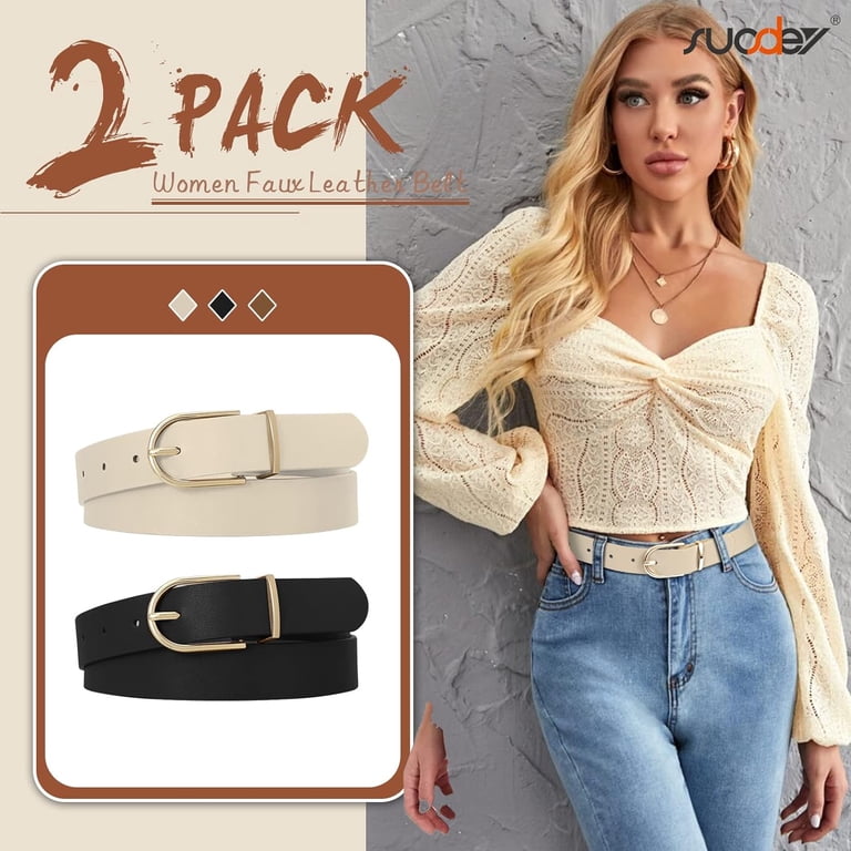 3598 3 Pack Women\'s Leather Belts For Jeans Dress Pants Fashion Ladies s-l400.jpg main image 4