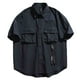 thumbnail image 1 of pstuiky camisetas de hombre, Camisa de trabajo de manga corta con cuello abatible para hombre, camisa de literatura, abrigo holgado camisas casuales para hombre xl, 1 of 2