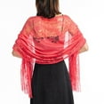 thumbnail image 1 of Sonducket Bufanda para mujer, bufandas, chales con borlas de flores, elegante capa nupcial para dama de honor, capa de boda, chal Vintage Ropa, zapatos y accesorios Miscelánea Melon rojo, 1 of 6