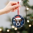 thumbnail image 6 of Crystal Glass Ornament Funny Peeking Dog Boxer in Santa Hat Snowflake Xmas Round Ornament Dog Lovers Gift Holiday Home Decor, 6 of 8