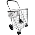 thumbnail image 3 of Folding Shopping Cart Double Basket Jumbo Size 150lb Capacity by USA Cash and Carry | Silver, 3 of 10