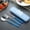 Blue, variant on Portable Cutlery Set Reusable Stainless Steel Camping Utensils Fork Spoon Chopsticks with Travel Case for Lunch Work School Outdoor Dining Easy to Clean Compact Mess Kit for Hiking Picnic Office