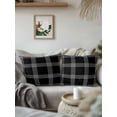 thumbnail image 2 of Outdoor Pillows Waterproof, Black Checkered Throw Pillows with Inserts Included, Farmhouse Buffalo Plaid Modern Indoor Outdoor Decorative Lumbar Pillow for Bed/Couch/Patio 16"x16", 1Pcs, 2 of 8