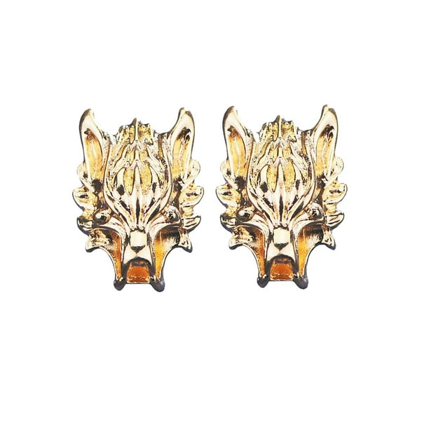 1 par de broches de cabeza de Animal para hombres y mujeres, decoración de alfiler de aleación, abrigo, traje, camisas, joyería Unisex, Ropa, zapatos y accesorios Miscelánea Oro sin Cadena Guardurnaity AP012282-01