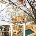 thumbnail image 4 of Wooden Outdoor Bird Feeder Stand with Hanging Seat Design and Tray, Large Decorative Backyard Bird Feeder for Garden, Yard or Porch, 4 of 9